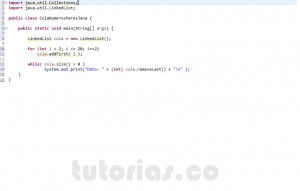 programacion en java: cola de numeros pares