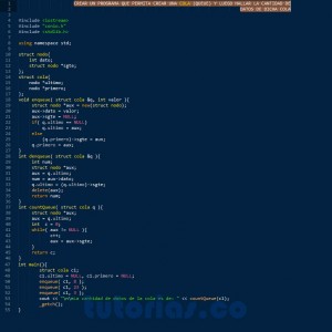 programacion en c++: cantidad datos de cola