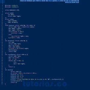 programacion en turbo C: cantidad datos de cola
