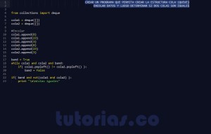 programacion en python: colas iguales