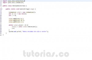 programacion en java: pasar datos de cola a vector