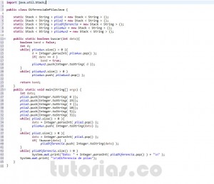 programacion en java: diferencia de pilas