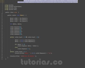 programacion en c#: division de colas