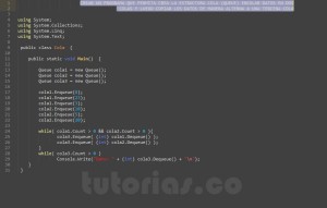 programacion en c#: dos colas alternadas en una