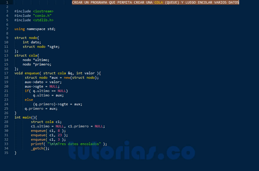 programacion en c++: encolar datos