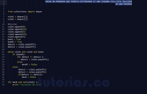 programacion en python: inclusion de una cola en otra