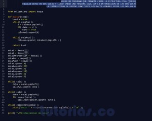 programacion en python: interseccion de colas