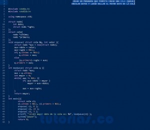 programacion en turbo C: mayor dato de cola