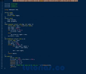 programacion en c++: menor dato cola