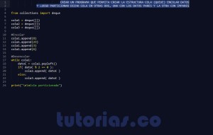 programacion en python: particionar cola en dos