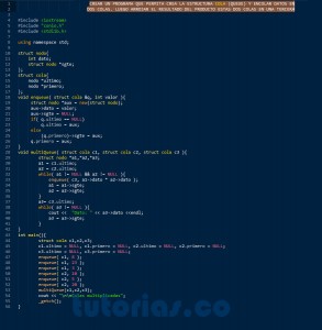 programacion en c++: producto de colas