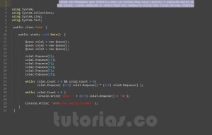 programacion en c#: producto de colas