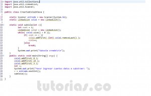 programacion en java: subcola 1 a n