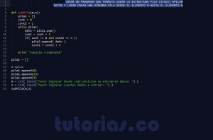 programacion en python: subpila desde m hasta n