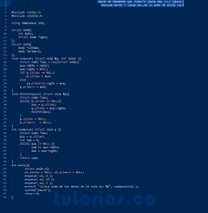 programacion en turbo C: suma datos de cola