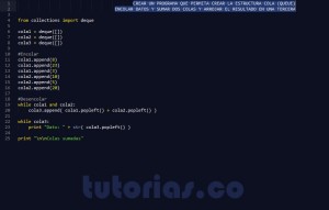 programacion en python: suma de colas