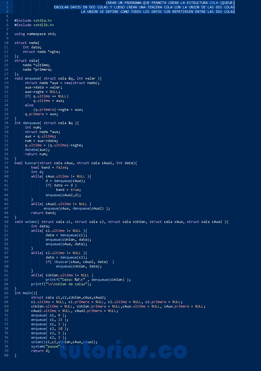 colas + turbo C (union de colas)