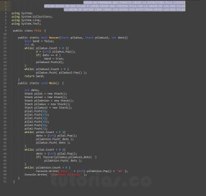 programacion en c#: union de pilas