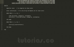 programacion en pseudocodigo: aplicacion clase Actor