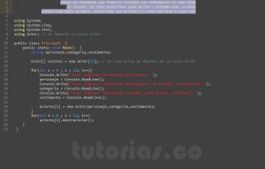 programacion en c#: aplicacion clase Actor