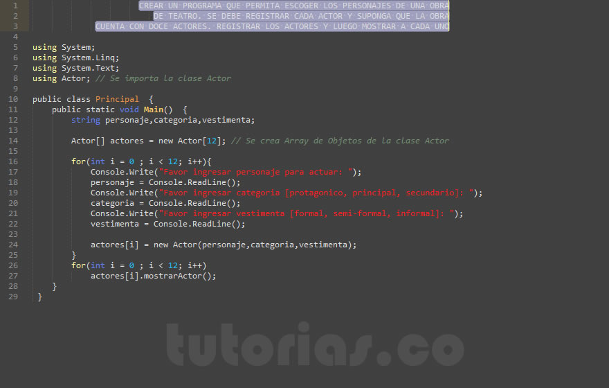 POO + visualStudio c# (aplicacion clase Actor)