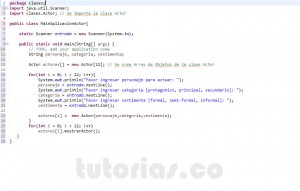 programacion en java: aplicacion clase Actor