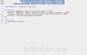 programacion en matlab: aplicacion clase Actor