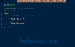 programacion en C++: aplicacion clase Agenda