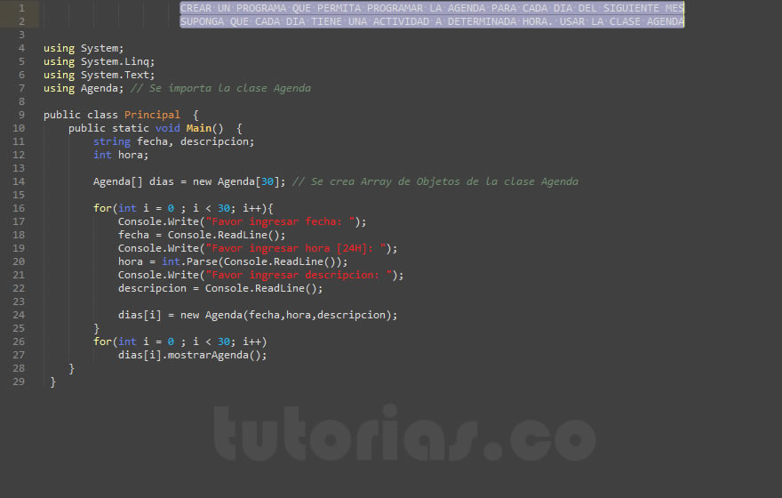 POO + visualStudio c# (aplicacion clase Agenda)