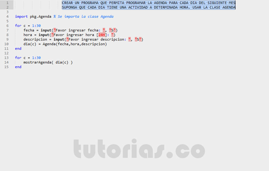 POO + matLab (aplicacion clase Agenda)