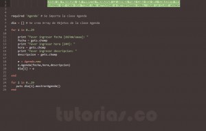 programacion en ruby: aplicacion clase Agenda