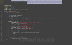programacion en C#: aplicacion clase Animal
