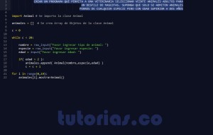 programacion en python: aplicacion clase Animal