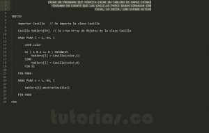 programacion en pseudocodigo: aplicacion clase Casilla