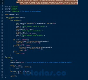 programacion en C++: aplicacion clase Cuenta