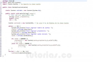 programacion en java: aplicacion clase Cuenta