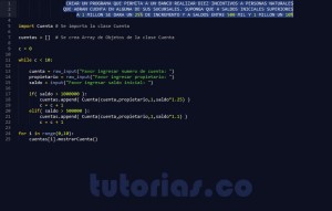 programacion en python: aplicacion clase Cuenta