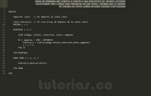 programacion en pseudocodigo: aplicacion clase Libro