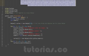 programacion en c#: aplicacion clase Naipe