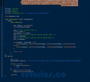 programacion en C++: aplicacion clase Parqueadero