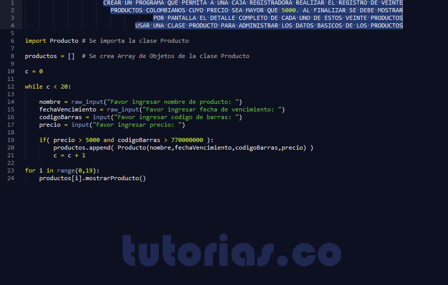 POO + python (aplicacion clase Producto)