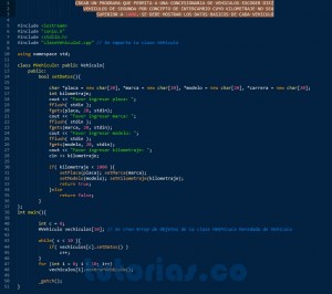 programacion en C++: aplicacion clase vehiculo
