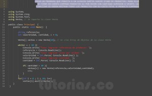programacion en c#: aplicacion clase venta