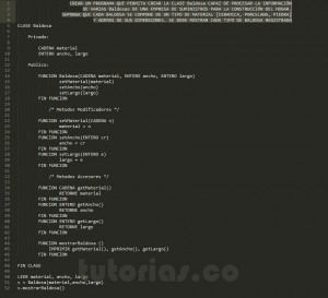 programacion en pseudocodigo: clase Baldosa