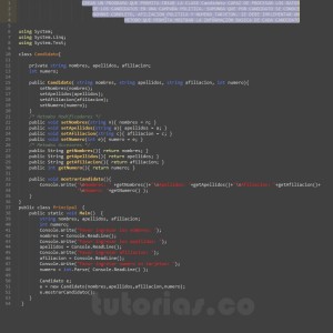 programacion en c#: clase Candidato