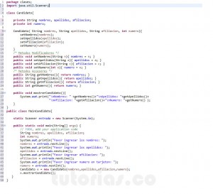 programacion en java: clase Candidato