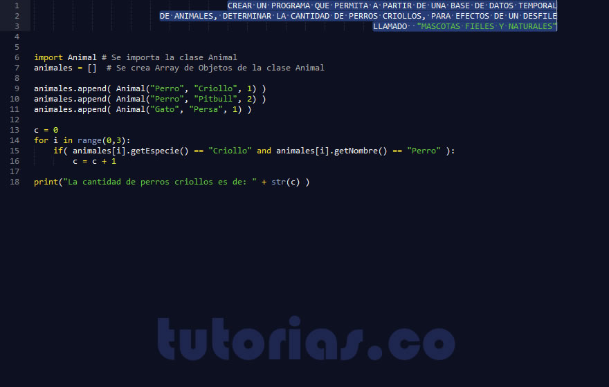 POO + python (clase consulta Animal)