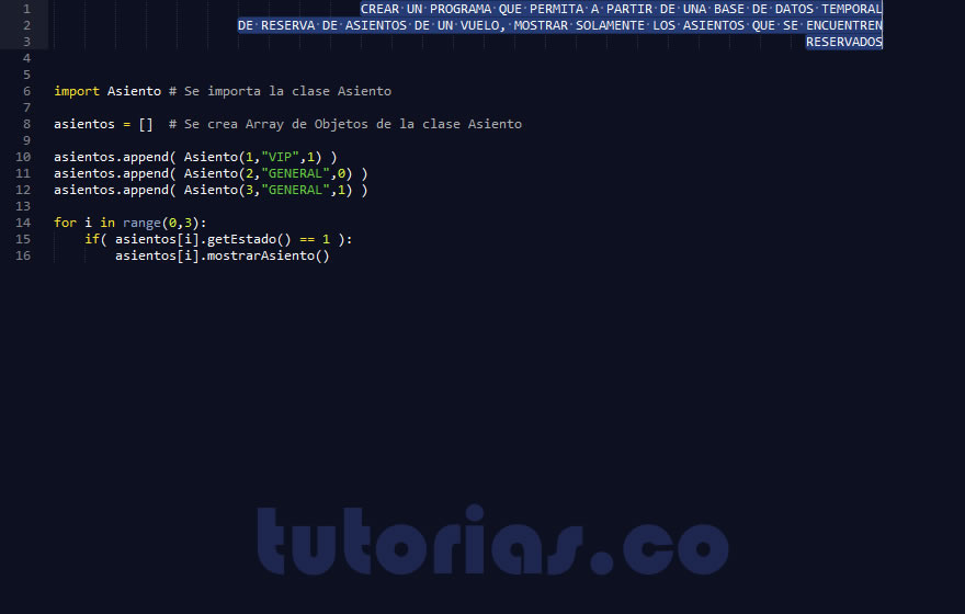 POO + python (clase consulta Asiento)