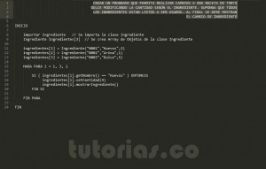 programacion en pseudocodigo: clase consulta Ingrediente