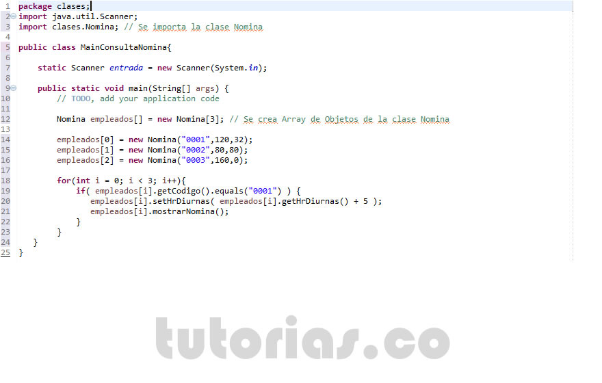 POO + java (clase consulta Nomina)